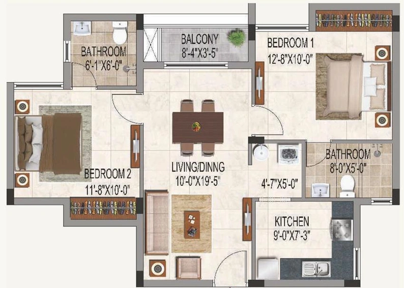 2 BHK Flat in Casagrand Verdant in Vedapatti, Coimbatore - Image 382465
