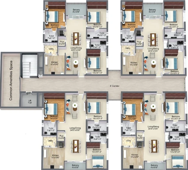 Floor Plan of Anvika Indraprastha in Nad Junction, Visakhapatnam - Image 45772