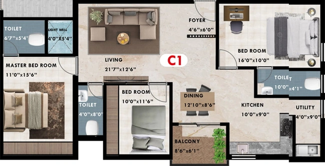3 BHK Flat in KK Vikasa Apartment in Saravanampatti, Coimbatore - Image 537468