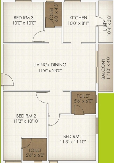 3 BHK Flat in Marutham Coconut Grove in Vellakinar, Coimbatore - Image 382551