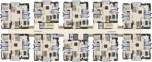 Floor Plan of Ramky One Krystal in Sheela Nagar, Visakhapatnam - Image 45817