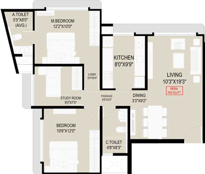 2 BHK Flat in Mesacon Nest in Andheri West, Mumbai - Image 436970