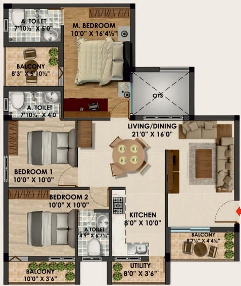 3 BHK Flat in Ravi Murugaa Sai Gardenia in Peelamedu, Coimbatore - Image 737092