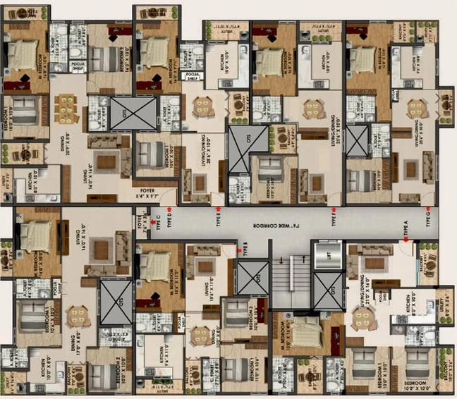 Floor Plan of Ravi Murugaa Sai Gardenia in Peelamedu, Coimbatore - Image 111759