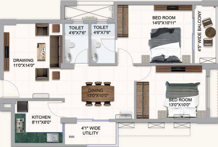 2 BHK Flat in Lifestyle Galaxia in Chandrasekharpur, Bhubaneswar - Image 496418
