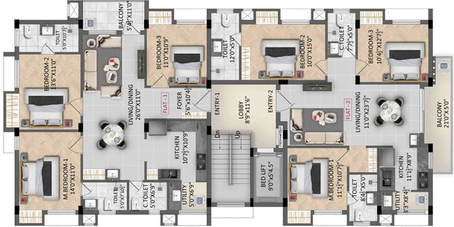 Master Plan of RR Harmony in Saibaba Colony, Coimbatore - Image 6590