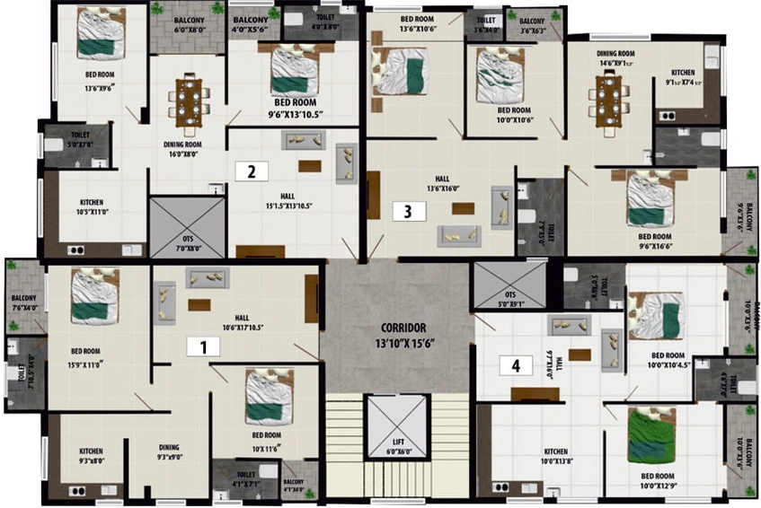 Floor Plan of Shree Samika Residency in Kovaipudur, Coimbatore - Image 6947