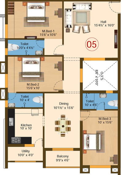 3 BHK Flat in Sree Daksha Yashus in Saravanampatti, Coimbatore - Image 414923