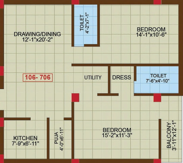 2 BHK Flat in Oro Emirates in Govindpur, Bhubaneswar - Image 385666