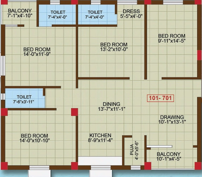 4 BHK Flat in Oro Emirates in Govindpur, Bhubaneswar - Image 385669