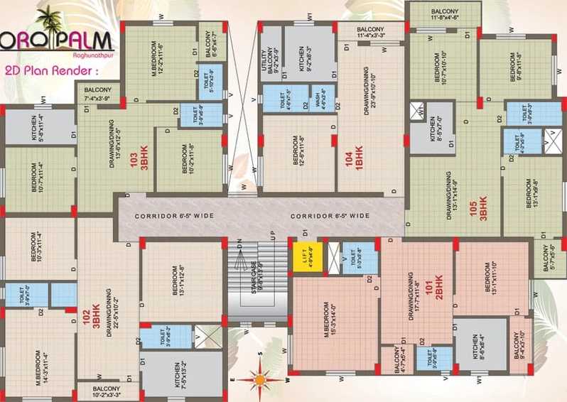 Floor Plan of Oro Palm in Raghunathpur, Bhubaneswar - Image 6732