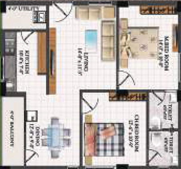 2 BHK Flat in Flora Heights in Madhurawada, Visakhapatnam - Image 490154