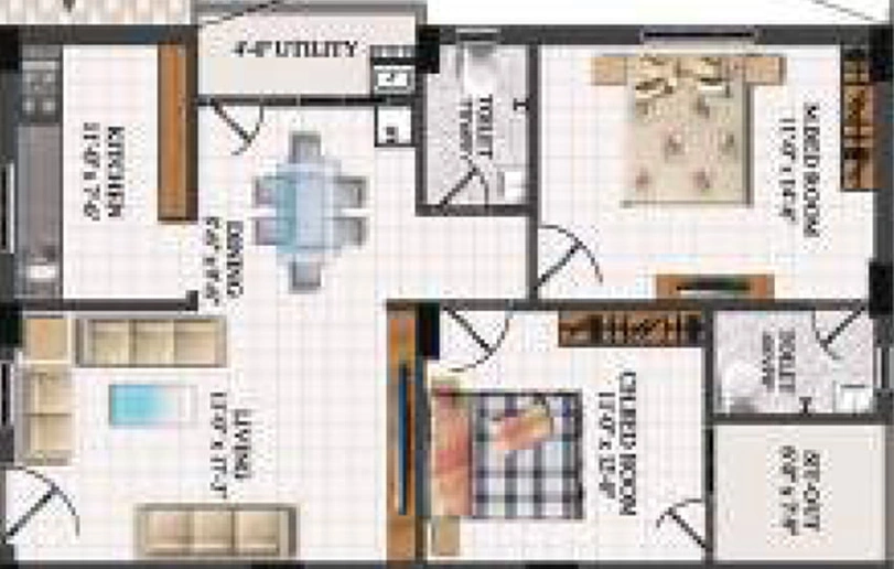 2 BHK Flat in Flora Heights in Madhurawada, Visakhapatnam - Image 490155