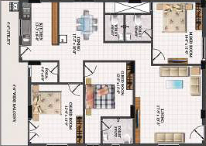 3 BHK Flat in Flora Heights in Madhurawada, Visakhapatnam - Image 490160