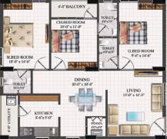 3 BHK Flat in Flora Heights in Madhurawada, Visakhapatnam - Image 490157