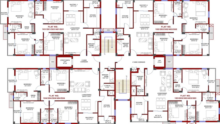 Floor Plan of Z The Nest in Shaheed Nagar, Bhubaneswar - Image 7448
