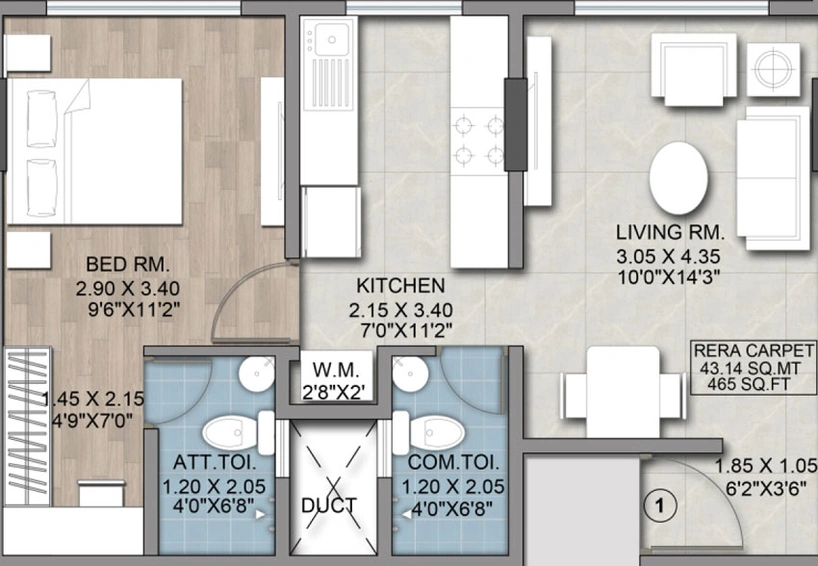 1 BHK Flat in Lotus Peridot Signature in Andheri West, Mumbai - Image 438225