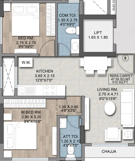 2 BHK Flat in Lotus Peridot Signature in Andheri West, Mumbai - Image 438226