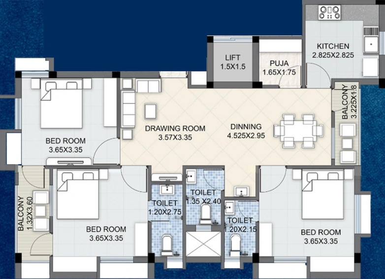 3 BHK Flat in Mason Prime in Patia, Bhubaneswar - Image 385751