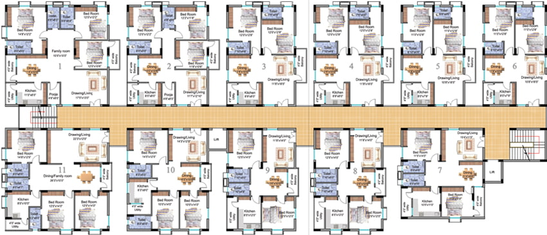 Floor Plan of Vaishno Heights in Kurmannapalem, Visakhapatnam - Image 46015