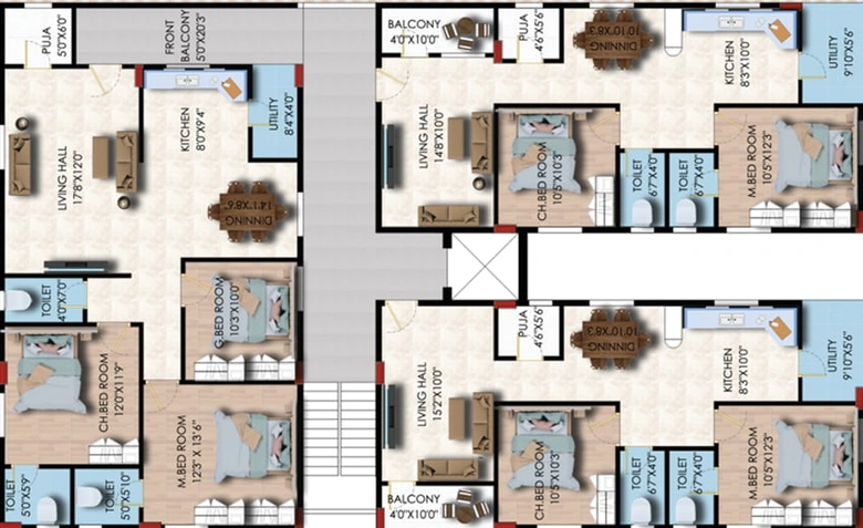 Floor Plan of PVR Elite Avenue in Madhurawada, Visakhapatnam - Image 91255