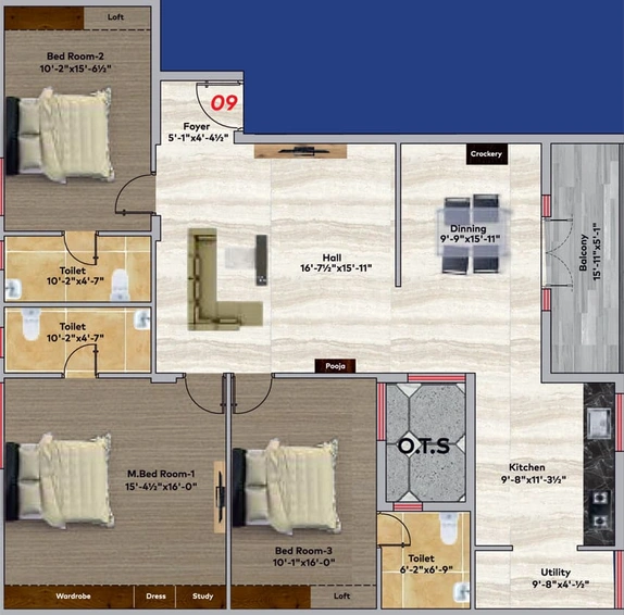 3 BHK Flat in VSK Aira in Singanallur, Coimbatore - Image 537220
