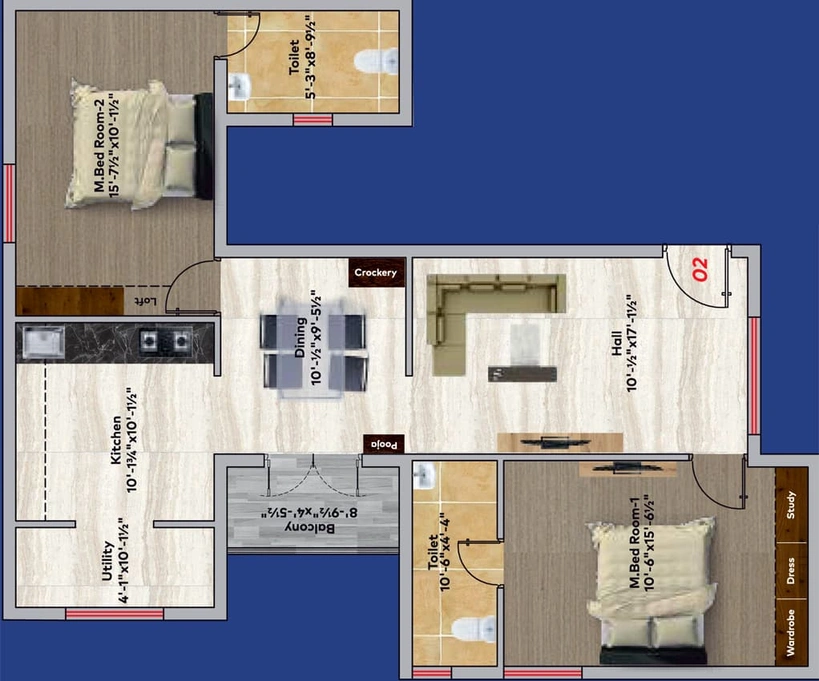 2 BHK Flat in VSK Aira in Singanallur, Coimbatore - Image 537217