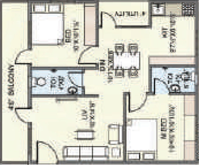 2 BHK Flat in Pavan Mitra in Madhurawada, Visakhapatnam - Image 490664