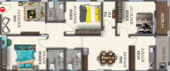 3 BHK Flat in Abhiram Iconic Towers in Atchutapuram, Visakhapatnam - Image 490777