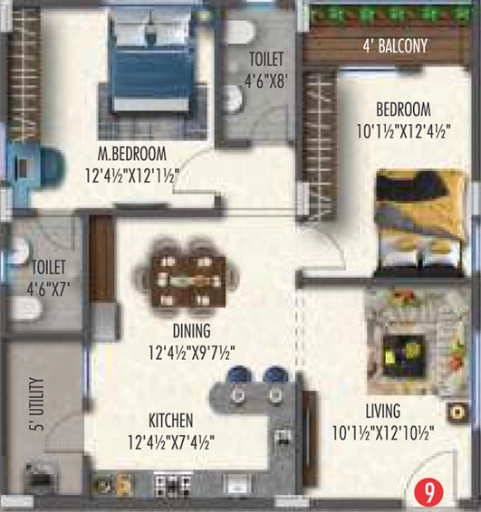 2 BHK Flat in Abhiram Iconic Towers in Atchutapuram, Visakhapatnam - Image 490775