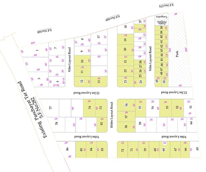 Master Plan of Greenfield Coral Residency in Kalapatti, Coimbatore - Image 6930