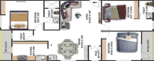 3 BHK Flat in Sunrise City in Kurmannapalem, Visakhapatnam - Image 490892