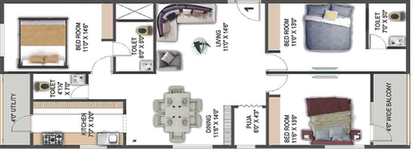 3 BHK Flat in Sunrise City in Kurmannapalem, Visakhapatnam - Image 490891