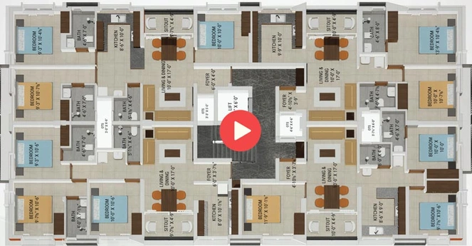 Floor Plan of VRKSA Ziya in Saibaba Colony, Coimbatore - Image 7031