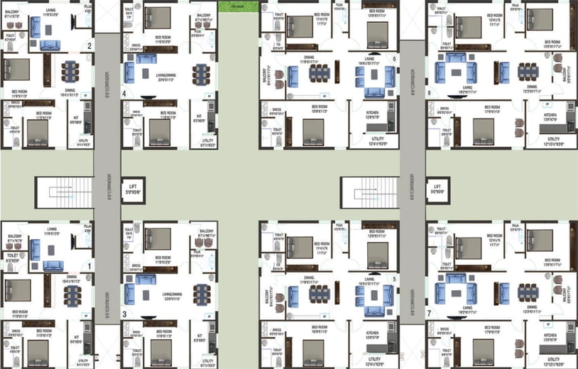 Floor Plan of Devaalaya Dhevasthal in Sujatha Nagar, Visakhapatnam - Image 46349
