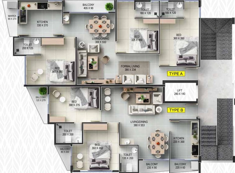 Floor Plan of ERA Sky At 11 in Thrippunithura, Kochi - Image 53996