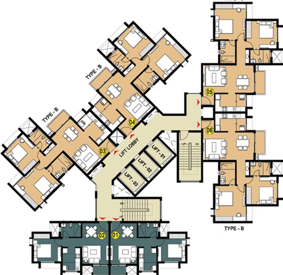 Floor Plan of Prestige Hillside Gateway in Kakkanad, Kochi - Image 47304