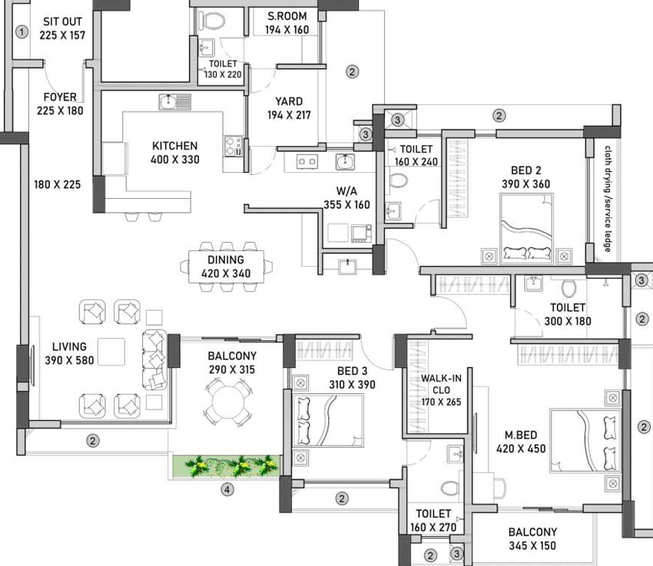 3 BHK Flat in SFS Highland Park in Thrikkakara, Kochi - Image 493194