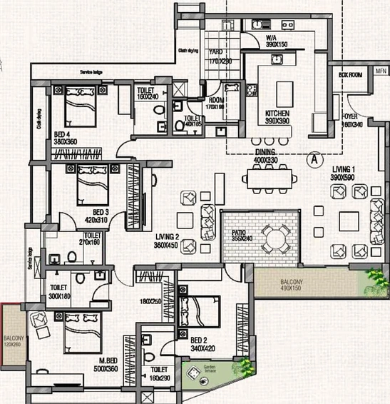 4 BHK Flat in SFS Whispering Hills in Edappally, Kochi - Image 506817