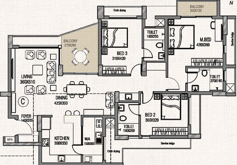 3 BHK Flat in SFS Whispering Hills in Edappally, Kochi - Image 506815