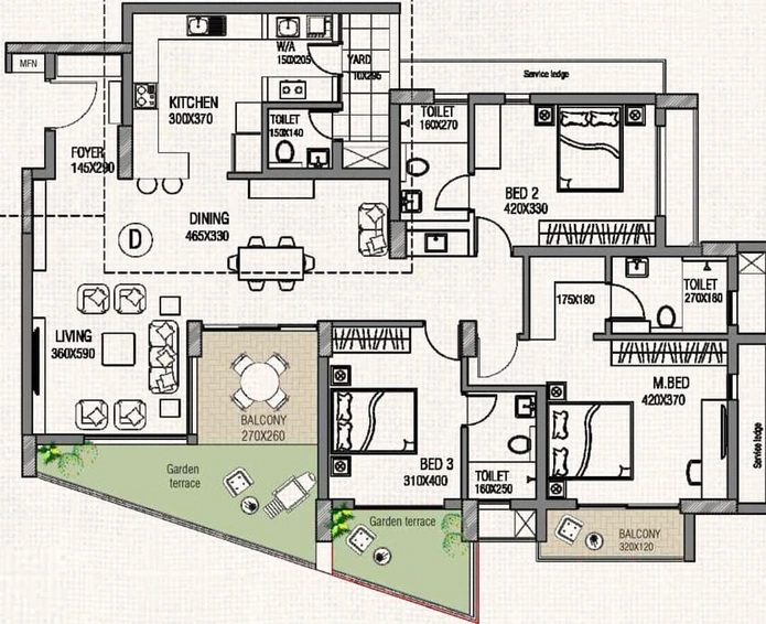 3 BHK Flat in SFS Whispering Hills in Edappally, Kochi - Image 506816