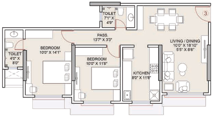 2 BHK Flat in Platinum Park in Andheri West, Mumbai - Image 438758