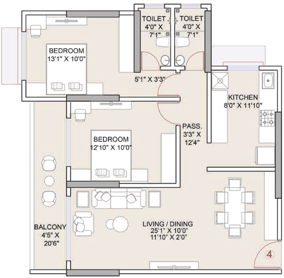 2 BHK Flat in Platinum Park in Andheri West, Mumbai - Image 438759