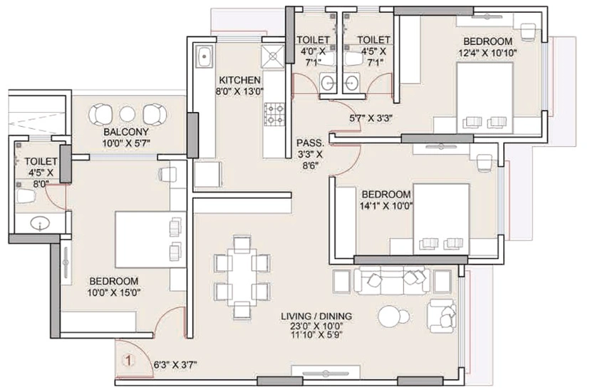 3 BHK Flat in Platinum Park in Andheri West, Mumbai - Image 438761