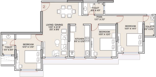 3 BHK Flat in Platinum Park in Andheri West, Mumbai - Image 438760