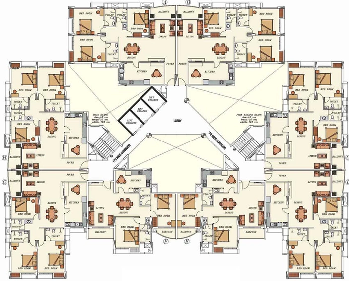 Floor Plan of Olive Kalista in Kakkanad, Kochi - Image 47438