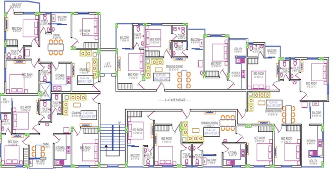 Floor Plan of Loger Saraswati Gallery in Patia, Bhubaneswar - Image 7060