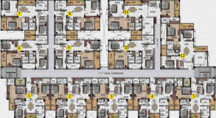 Floor Plan of Sugarcane Apartment in Patia, Bhubaneswar - Image 7075
