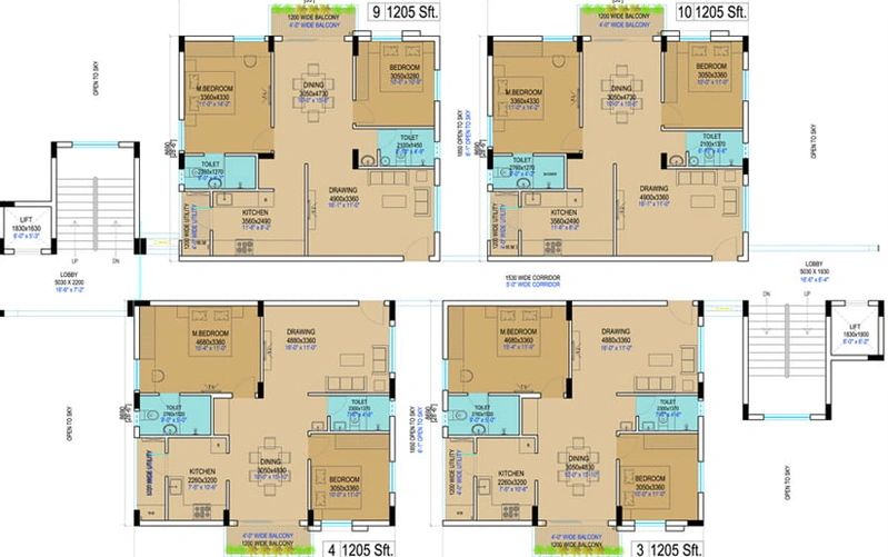 Floor Plan of Trident Galaxy 3 in Kalinga Nagar, Bhubaneswar - Image 92833