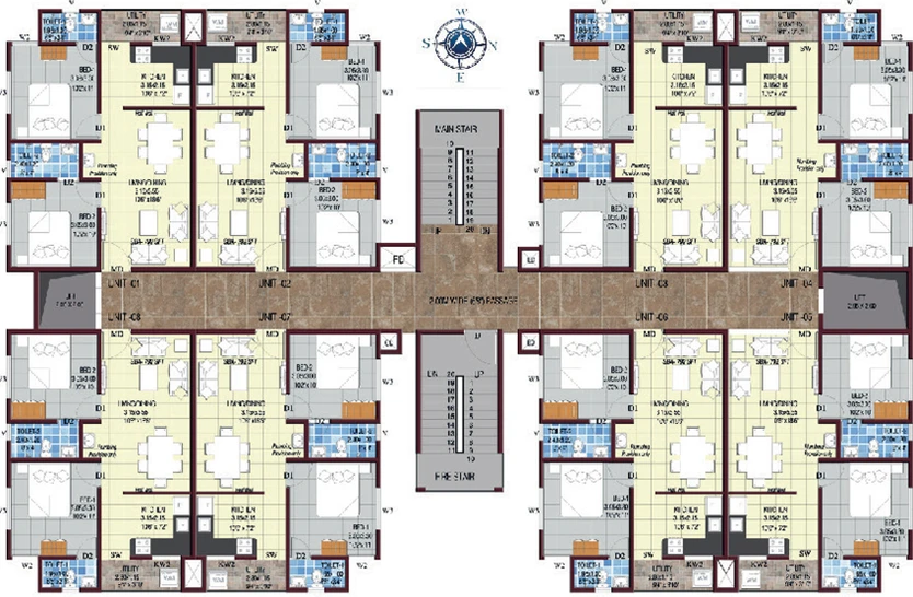Floor Plan of Confident Freesia in Kakkanad, Kochi - Image 47445